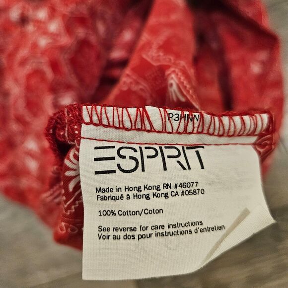Vintage Esprit De Corp Red Bandana Western Print Sleeveless shirt 100% cotton S - Picture 6 of 7